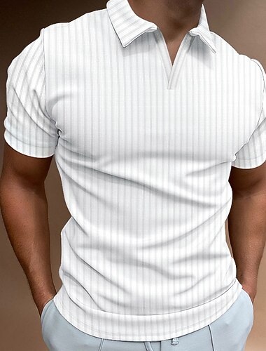 Herren Muskelshirt Golfshirt Lässig Ausgehen V Ausschnitt Kurzarm Sportbekleidung Lässig Einfarbig Gestreift Gespleißte Enden Einfach Frühling & Sommer Schmale Passform Schwarz Weiß Wein Marineblau   Herren Muskelshirt Golfshirt Lässig Ausgehen V Ausschnitt Kurzarm Sportbekleidung Lässig Einfarbig Gestreift Gespleißte Enden Einfach Frühling & Sommer Schmale Passform Schwarz Weiß Wein Marineblau
