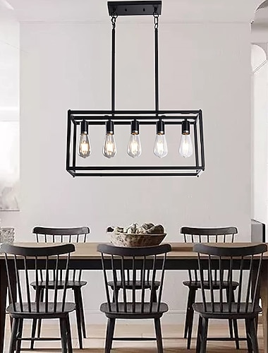  led függőlámpa 11 hüvelykes 4/5 fényű modern parasztház lineáris csillárok fekete ipari vintage konyha sziget fém ketrec mennyezeti lámpatestek nappali étkezőbe