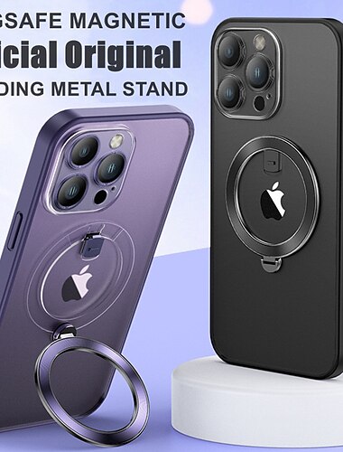  iPhone 15 Pro Max Plus、iPhone 14 Pro Max Plus、iPhone 13 Pro Max、iPhone 12 Pro Max、iPhone 11 Pro Max用のMagsafeキックスタンド付きマットフロスト衝撃吸収PCケース