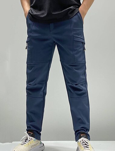  Per uomo Pantaloni da escursionismo impermeabili Pantaloni Foderati in Pile Pantaloni softshell Inverno Esterno Calore Termico Fodera in Pile Impermeabile Antivento Pantaloni Nero Blu marino Pile