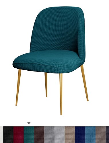  Dining Chair Cover Burgundy Stretch Jacquard Upholstered Side Dining Chair Cover Slipcover Curved Back Mid Century Accent Dining Chair Covers for Kitchen Living Room