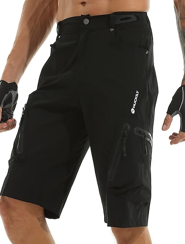  Nuckily Homens Côr Sólida Bolsos Bermudas para MTB Calções de bicicleta Moto Calção Calças Assenta Relaxadamente Ciclismo de Montanha Ciclismo de Estrada Esportes Secagem Rápida Zíper á Prova-de-Água