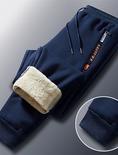  Miesten Sherpa Fleece-housut Veryttelyhousut Jogger Talvihousut Kurenauha Yhtenäinen väri Mukavuus Lämmin Kausaliteetti Päivittäin Bile Urheilu Tyylikäs 1 2 Mikrojoustava