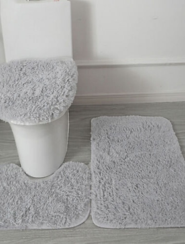  3 pz/set morbido di colore solido tappetino da bagno set antiscivolo vasca da bagno wc tappeti rettangolo a forma di u bagno wc tappeti tappetino zerbino