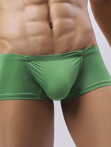  Herr Underkläder Boxershorts 1 st. Underkläder Sexig Ren färg Elastan Låg Midja Sexig Komfort Svart Vit Purpur S M L