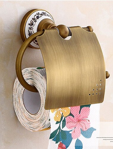  porta carta igienica moderno in ottone con design intagliato in ceramica portarotolo da parete 1pz