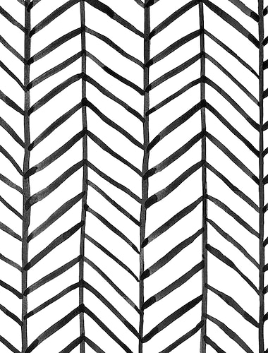  coola tapeter väggmålning geometrisk tapet minimalistisk fiskbens svart vit skal och stick tapeter avtagbar pvc/vinyl självhäftande 17,7"x118"(45cmx300cm)