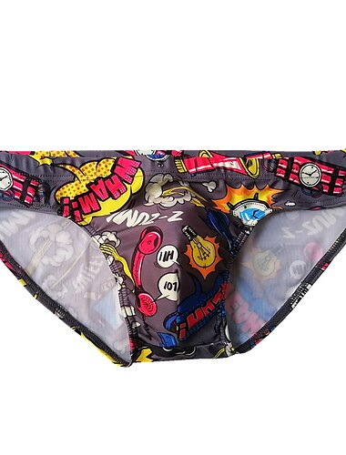  Herren Bademode Badehosen Schwimmen Tanga Bedruckt Buchstabe Zeichen Atmungsaktiv Weich Stilvoll Einfach Weiß Blau