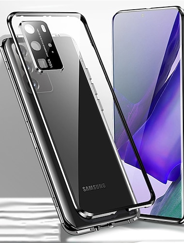  telefoon hoesje Voor Samsung Galaxy S26 Ultra Plus S25 S24 S23 S22 S21 Ultra Plus Magnetische adsorptiekoffer Bumperrand Magnetisch Volledig lichaamsbeschermend Effen Gehard glas Metaal