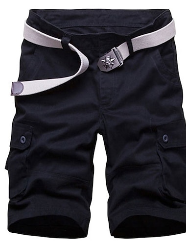 Homme Short Cargo Short Shorts de Randonnée Bouffant Multi poche 6 poches Plein Confort Longueur genou Extérieur du quotidien Sortie 100% Coton Vêtement de rue Casual Noir Vert Véronèse