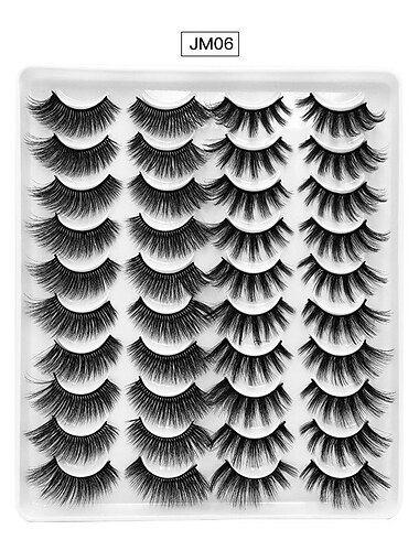 Augenwimpern 40 pcs Wasserfest Professionell Damen Voluminisierung Extra lang Cosplay Tierwollwimpern Hochzeit Party Halloween Vollbandwimpern Kreuz und quer Dick - Bilden Alltag Make-up Halloween