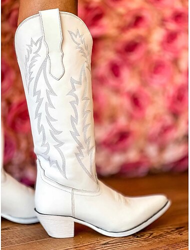  1970er Schuhe Westernstiefel Quadratischer Zeh Hippie Cowboy Damen Karnevalskostüm Maskerade Party / Abend Junggesellinnenabschiedsparty Pride Parade Erwachsene Schuhe