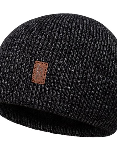 Hombre Sombrero de Beanie Gorro de lana Sombreros de invierno Negro Rojo Algodón De Punto Básico Contemporáneo moderno Ropa Cotidiana Vacaciones Color sólido/liso Materiales Ligeros Conveniente