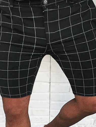  Herr Shorts Chino Shorts Bermudashorts Arbetsshorts Ficka Galler Komfort Utomhus Dagligen Utekväll Mode Streetwear Vit Marinblå