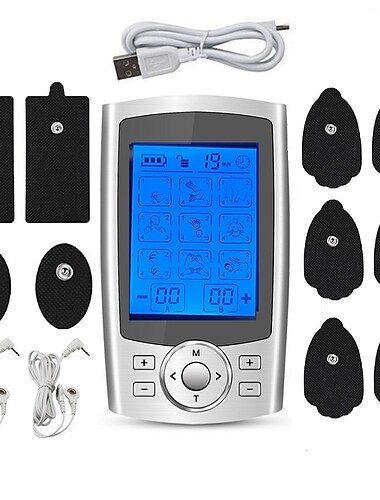  Tens Muscle Stimulator 36-Mode Electric EMS Acupuncture Body Massage Digital Therapy Slimming Machine Electrostimulator Dual Channel with 10 Pads Dust-Proof