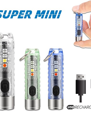  mini llavero linterna lámpara recargable antorcha súper brillante con imán camping luz uv potentes luces de iluminación portátiles
