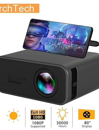  archtech yt500 led mini projektor 320x240 pixel unterstützt 1080p usb audio portable home media vid heimkino video beamer vs yg300