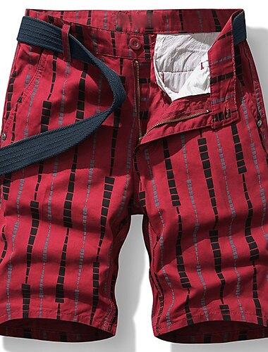  Herr Chino Shorts Bermudashorts Arbetsshorts Ficka Mönster Grafiska tryck Komfort Utomhus Dagligen Utekväll Bomullsblandning Mode Streetwear Svart Vin
