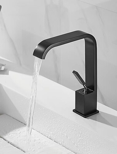  rubinetto miscelatore lavabo bagno a cascata, rubinetti lavabo monoblocco rubinetti lavabo monocomando con tubo flessibile acqua calda e fredda rubinetto in ottone montato a ponte
