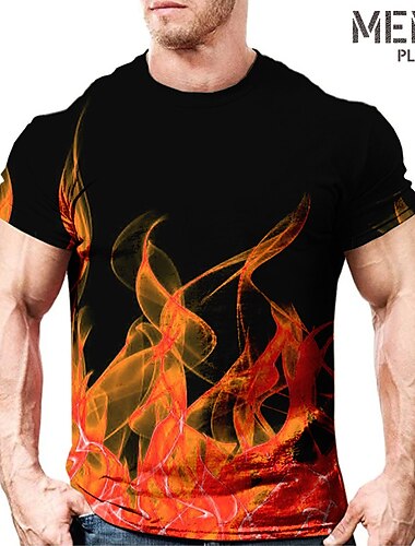  Herren Übergröße T Shirt Groß und hoch Graphic Rundhalsausschnitt Bedruckt Kurzarm Frühling Sommer Modisch Strassenmode Basic Komfortabel Casual Sport Oberteile