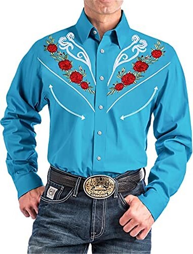  Per uomo Floreale Stampe astratte Camicia Camicia occidentale Camicia da cowboy Manica lunga Di tendenza Streetwear Originale Esterno Giornaliero Autunno inverno Collo ripiegabile Stampa Bottone giù