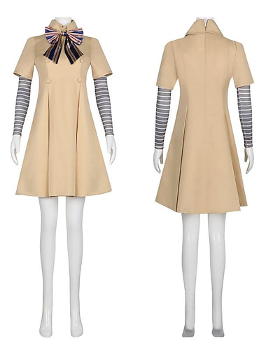  m3gan horrorfilmpop Megan cosplaykostuum dames meisjes film cosplay klassieke lolita schattige jurk strik jurk mouwen sokken carnaval maskerade kostuums