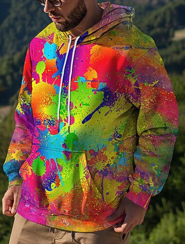 Hombre Arco iris Estampados Sudadera Sudaderas Sudadera Con Capucha Manga Larga Sudadera con capucha Con Capucha Ropa de calle Impresión 3D Diario Deportes Negro Rojo Estampado Primavera & Otoño