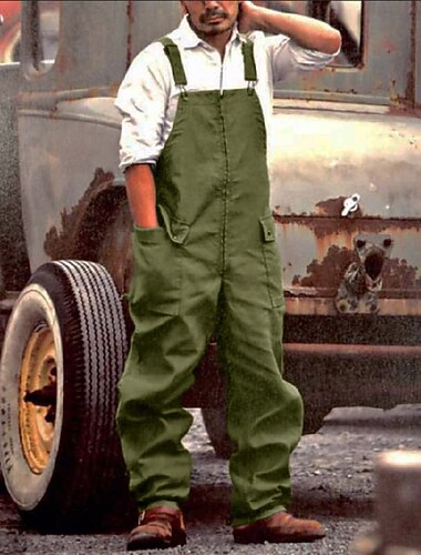  Men's Cargo Pants Cargo Trousers Overalls Pocket Plain Comfort Wearable Casual Daily Holiday Streetwear Stylish ArmyGreen Yellow