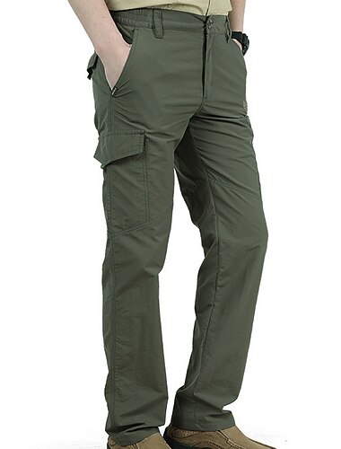  Herr Militärbyxor Cargo byxor Långbyxor Elastisk midja 6 fickor Slät Komfort Utomhus Dagligen Utekväll Mode Streetwear Svart Armégrön