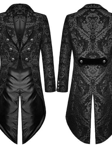  Retro Vintage Medieval Steampunk Coat Jacket Tailcoat Outerwear Prince Nobleman Men's Masquerade Party / Evening Coat
