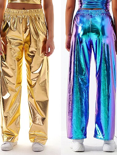  Métallique Années 1980 Hip Pop Cuir PU Crayon Pantalon Pantalon droit Femmes Costume de Carnaval Mascarade Soirée Enterrement de Vie de Jeune Fille Défilé de la Fierté Adulte Pantalon