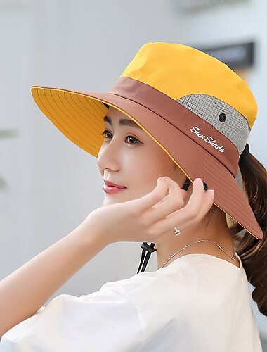  Hut Herren Damen Sonnenhut Eimerhut Wanderhut Tragbar Atmungsaktiv Schnelltrocknend für Angeln Klettern Strand Patchwork Nylon Sommer