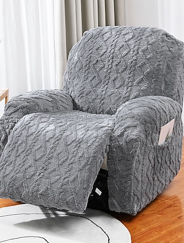  Fundas de terciopelo para sillón reclinable de 1 plaza, fundas elásticas de jacquard para sillón reclinable de 1 cojín, funda para sillón reclinable de un solo asiento, muy suaves, lavables a máquina