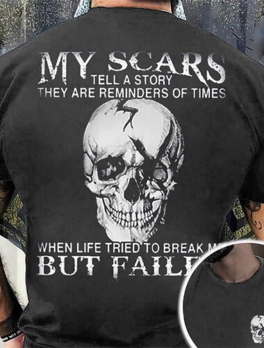  Herren Schädel Grafikdrucke T Shirt Lässiger Stil 100% Baumwolle Kurzarm Grafik Hemd Schwarz Wein Marineblau Bequemes T-Shirt Urlaub Straße Modedesigner-Kleidung