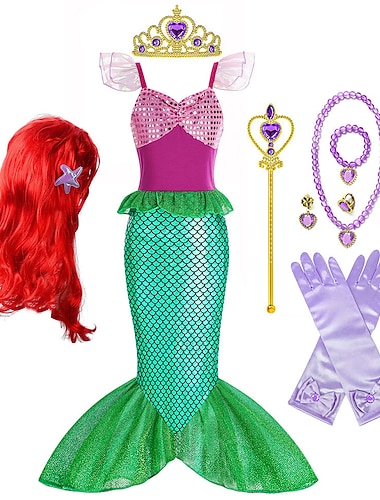  Bokuke 2026 Havfrue Mermaid Aqua Princess Kjoler Temafestkostyme Cosplay for Jente Barne Karneval Maskerade
