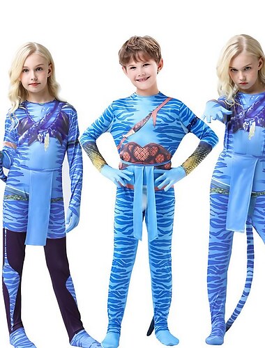  Avatar : la voie de l'eau Neytiri Jake Sully Costumes Zentai Costume de cosplay Cosplay de Film for Garçons Fille Enfants Carnaval