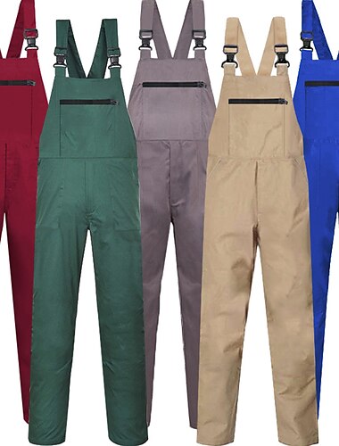  Herr Cargo byxor Arbetsbyxor Overall Flera fickor Slät Komfort Ledigt Dagligen Helgdag 100 % bomull Streetwear Stylish Svart Vin