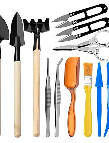  sappige gereedschappen, mini-tuingereedschapsset, transplantatiegereedschapsset, sappige verzorgingsset voor sappige miniatuur tuinplant, multi, 12 stuks