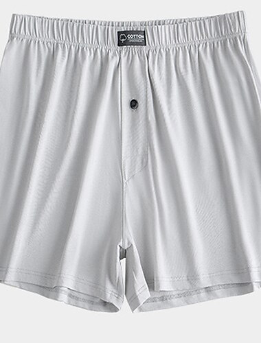  Herren Hausanzug Pyjama-Shorts Glatt Casual Komfort Heim Täglich Bett Baumwolle Atmungsaktiv Weich Elastische Taille Frühling Sommer Schwarz Blau