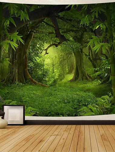  große wandteppich kunst dekor decke vorhang picknick tischdecke hängen hause schlafzimmer wohnzimmer wohnheim dekoration polyester modern grün wald