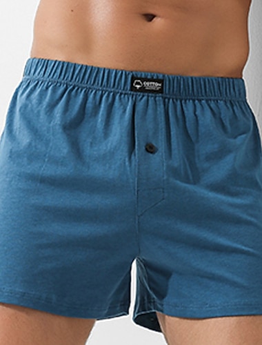  Hombre Ropa de salón Pantalones cortos de pijama Plano Casual Confort Hogar Diario Cama Algodón Transpirable Suave Cintura elástica Primavera Verano Negro Azul Piscina