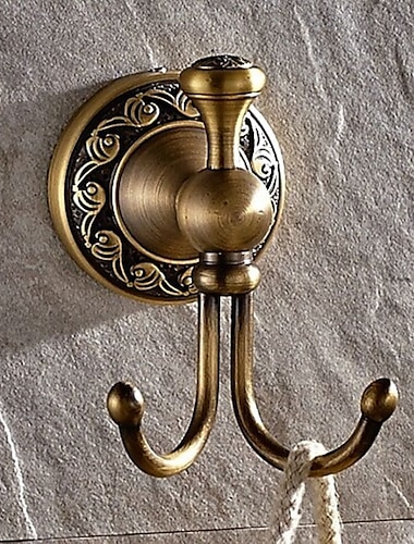  крючок для халата античная латунь в стиле ретро настенный для ванной комнаты двойные крючки 1 шт.