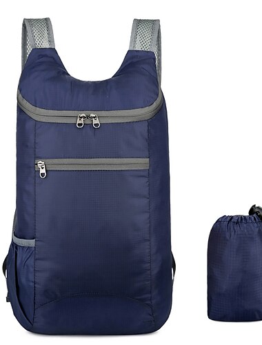  20-30 L Wanderrucksack Leichter packbarer Rucksack Tagesrucksack Wasserdicht Winddicht Regenfest Schnelltrocknend Faltbar Außen Jagd Angeln Wandern Klettern Nylon Hellblau Schwarz Marineblau