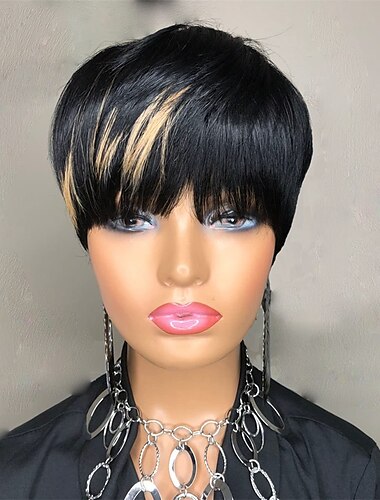  kabadu pixie cut pelucas para mujeres negras cabello humano brasileño pelucas cortas con flequillo f1b27 pelucas rubias afroamericanas 150% densidad pelucas sin cola