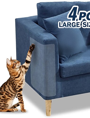  4 piezas 14 * 48 cm sofá protectores de arañazos para gatos raspador de alfombrillas rascador de árbol de gato protector de poste de garra sofá para gatos rascador almohadillas para patas muebles