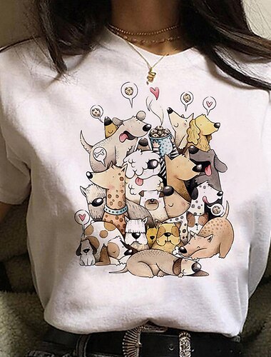  Dier Kat Hond T-Shirt Anime Cartoon Anime Klassiek Street Style Voor Voor Stel Voor heren Dames Volwassenen Heet stempelen