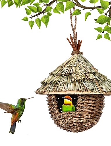  maison de colibri charmante maison de colibri décorative nichoir créatif nid de paille suspendu