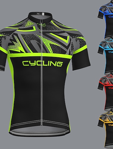  Hombre Maillot de Ciclismo Manga Corta Bicicleta Maillot Camiseta con 3 bolsillos traseros MTB Bicicleta Montaña Ciclismo Carretera Transpirable Secado rápido Dispersor de humedad Suave Amarillo Rojo