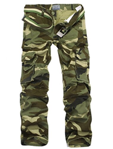  Herren Cargohose Cargohosen Cargohose Hose Hosen Camo-Hosen Multi Pocket Gerade geschnitten Tarnfarben Komfort tragbar Outdoor Täglich 100% Baumwolle Sport Stilvoll Schwarz / Weiß Gelb