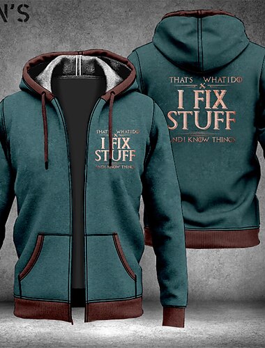  Herren Buchstabe Grafik-Drucke Hoodie Sweatshirt Kapuze Hoodies Pullover Kapuzenshirt mit durchgehendem Reißverschluss Langarm Sweatshirt mit Kapuze Mit Kapuze Strassenmode 3D-Druck Sport & Natur